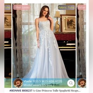 Lavetir blue tulle and lace dress sz.S